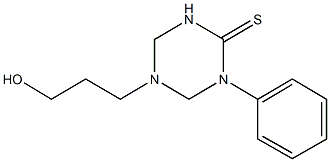 5-(3-hydroxypropyl)-1-phenyl-1,3,5-triazinane-2-thione 结构式