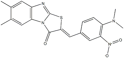 2-{4-(dimethylamino)-3-nitrobenzylidene}-6,7-dimethyl[1,3]thiazolo[3,2-a]benzimidazol-3(2H)-one 结构式