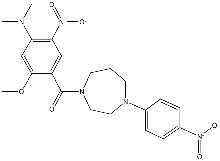 1-{4-(dimethylamino)-5-nitro-2-methoxybenzoyl}-4-{4-nitrophenyl}-1,4-diazepane 结构式