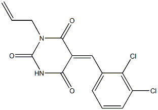 1-allyl-5-(2,3-dichlorobenzylidene)-2,4,6(1H,3H,5H)-pyrimidinetrione 结构式