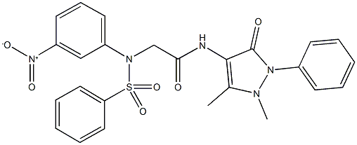 N-(1,5-dimethyl-3-oxo-2-phenyl-2,3-dihydro-1H-pyrazol-4-yl)-2-[3-nitro(phenylsulfonyl)anilino]acetamide 结构式