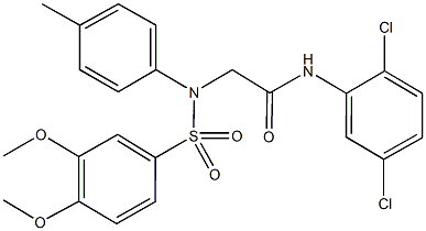 2-[{[3,4-bis(methyloxy)phenyl]sulfonyl}(4-methylphenyl)amino]-N-(2,5-dichlorophenyl)acetamide 结构式