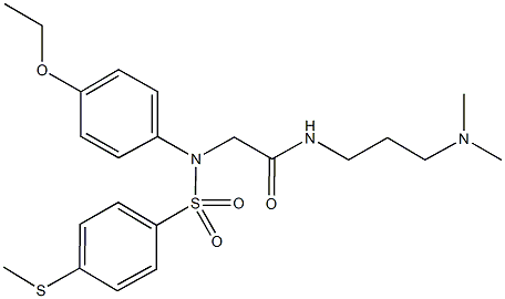 N-[3-(dimethylamino)propyl]-2-([4-(ethyloxy)phenyl]{[4-(methylsulfanyl)phenyl]sulfonyl}amino)acetamide 结构式