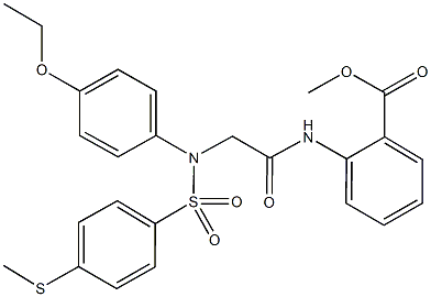 methyl 2-{[([4-(ethyloxy)phenyl]{[4-(methylsulfanyl)phenyl]sulfonyl}amino)acetyl]amino}benzoate 结构式