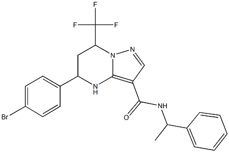 5-(4-bromophenyl)-N-(1-phenylethyl)-7-(trifluoromethyl)-4,5,6,7-tetrahydropyrazolo[1,5-a]pyrimidine-3-carboxamide 结构式