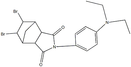 8,9-dibromo-4-[4-(diethylamino)phenyl]-4-azatricyclo[5.2.1.0~2,6~]decane-3,5-dione 结构式