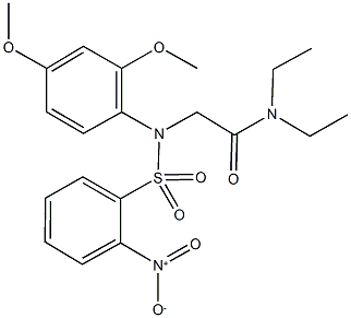 2-[[2,4-bis(methyloxy)phenyl]({2-nitrophenyl}sulfonyl)amino]-N,N-diethylacetamide 结构式