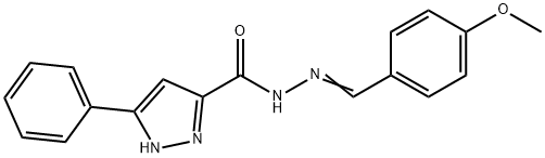 N'-(4-methoxybenzylidene)-3-phenyl-1H-pyrazole-5-carbohydrazide 结构式