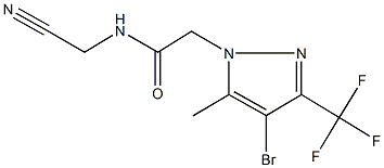 2-[4-bromo-5-methyl-3-(trifluoromethyl)-1H-pyrazol-1-yl]-N-(cyanomethyl)acetamide 结构式