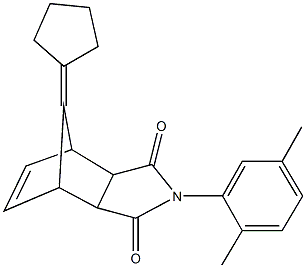 10-cyclopentylidene-4-(2,5-dimethylphenyl)-4-azatricyclo[5.2.1.0~2,6~]dec-8-ene-3,5-dione 结构式