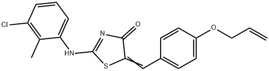 5-[4-(allyloxy)benzylidene]-2-[(3-chloro-2-methylphenyl)imino]-1,3-thiazolidin-4-one 结构式