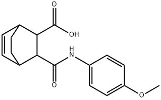 3-[(4-methoxyanilino)carbonyl]bicyclo[2.2.2]oct-5-ene-2-carboxylic acid 结构式