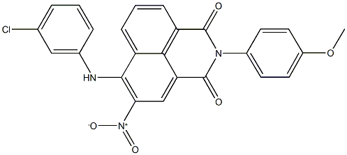 6-(3-chloroanilino)-5-nitro-2-(4-methoxyphenyl)-1H-benzo[de]isoquinoline-1,3(2H)-dione 结构式