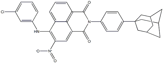 2-[4-(1-adamantyl)phenyl]-6-(3-chloroanilino)-5-nitro-1H-benzo[de]isoquinoline-1,3(2H)-dione 结构式