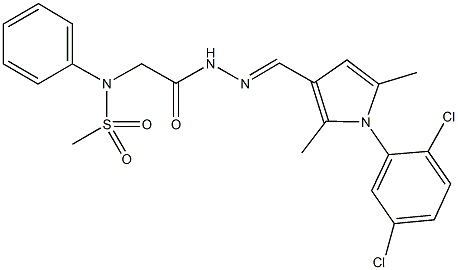 N-[2-(2-{[1-(2,5-dichlorophenyl)-2,5-dimethyl-1H-pyrrol-3-yl]methylene}hydrazino)-2-oxoethyl]-N-phenylmethanesulfonamide 结构式