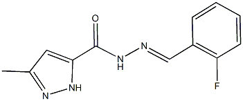 N'-(2-fluorobenzylidene)-3-methyl-1H-pyrazole-5-carbohydrazide 结构式