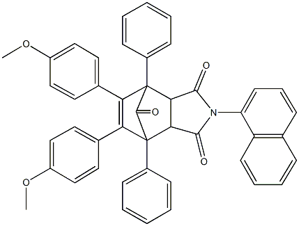 8,9-bis(4-methoxyphenyl)-4-(1-naphthyl)-1,7-diphenyl-4-azatricyclo[5.2.1.0~2,6~]dec-8-ene-3,5,10-trione 结构式