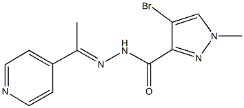 4-bromo-1-methyl-N'-[1-(4-pyridinyl)ethylidene]-1H-pyrazole-3-carbohydrazide 结构式