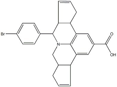 7-(4-bromophenyl)-3b,4,6a,7,9,9a,10,12a-octahydrocyclopenta[c]cyclopenta[4,5]pyrido[3,2,1-ij]quinoline-2-carboxylic acid 结构式