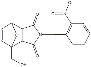 1-(hydroxymethyl)-4-{2-nitrophenyl}-10-oxa-4-azatricyclo[5.2.1.0~2,6~]dec-8-ene-3,5-dione 结构式