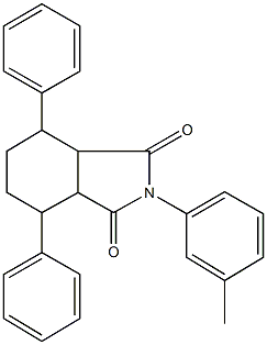 2-(3-methylphenyl)-4,7-diphenylhexahydro-1H-isoindole-1,3(2H)-dione 结构式