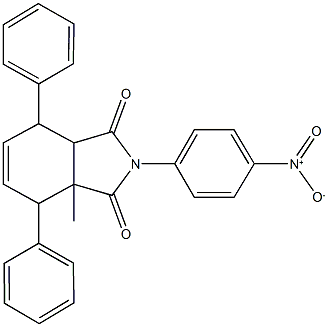 2-{4-nitrophenyl}-3a-methyl-4,7-diphenyl-3a,4,7,7a-tetrahydro-1H-isoindole-1,3(2H)-dione 结构式