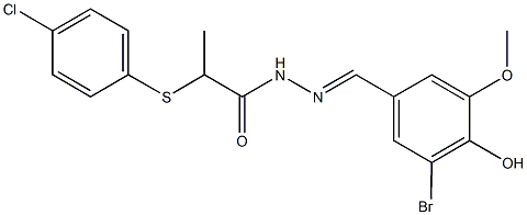 N'-(3-bromo-4-hydroxy-5-methoxybenzylidene)-2-[(4-chlorophenyl)sulfanyl]propanohydrazide 结构式