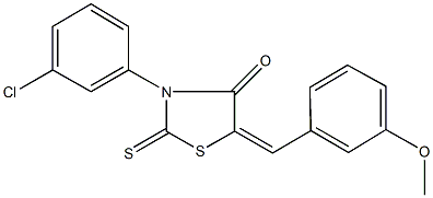 3-(3-chlorophenyl)-5-(3-methoxybenzylidene)-2-thioxo-1,3-thiazolidin-4-one 结构式