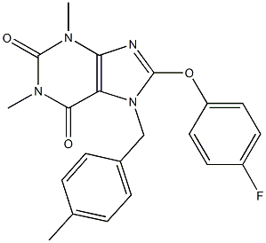 8-(4-fluorophenoxy)-1,3-dimethyl-7-(4-methylbenzyl)-3,7-dihydro-1H-purine-2,6-dione 结构式