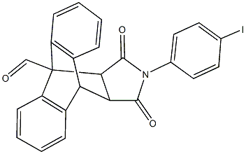 17-(4-iodophenyl)-16,18-dioxo-17-azapentacyclo[6.6.5.0~2,7~.0~9,14~.0~15,19~]nonadeca-2,4,6,9,11,13-hexaene-1-carbaldehyde 结构式