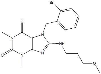 7-(2-bromobenzyl)-8-[(3-methoxypropyl)amino]-1,3-dimethyl-3,7-dihydro-1H-purine-2,6-dione 结构式