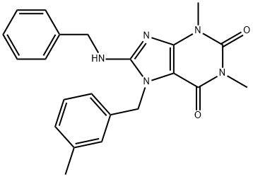 8-(benzylamino)-1,3-dimethyl-7-(3-methylbenzyl)-3,7-dihydro-1H-purine-2,6-dione 结构式