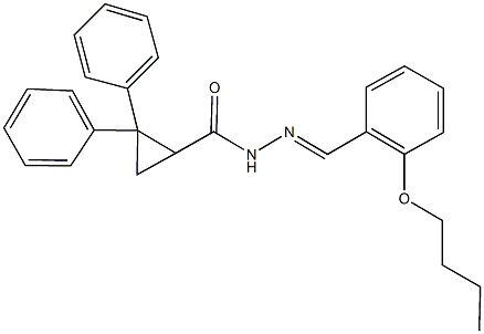 N'-(2-butoxybenzylidene)-2,2-diphenylcyclopropanecarbohydrazide 结构式