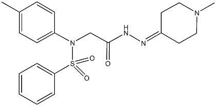 N-(4-methylphenyl)-N-{2-[2-(1-methyl-4-piperidinylidene)hydrazino]-2-oxoethyl}benzenesulfonamide 结构式