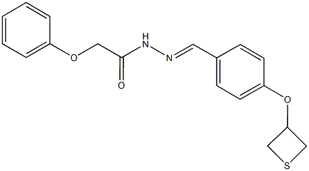 2-phenoxy-N'-[4-(3-thietanyloxy)benzylidene]acetohydrazide 结构式