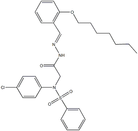 N-(4-chlorophenyl)-N-(2-{2-[2-(heptyloxy)benzylidene]hydrazino}-2-oxoethyl)benzenesulfonamide 结构式