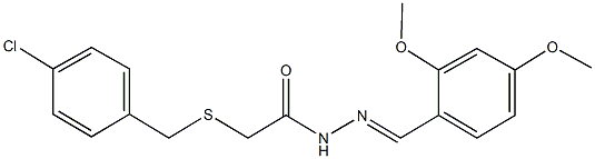 2-[(4-chlorobenzyl)sulfanyl]-N'-(2,4-dimethoxybenzylidene)acetohydrazide 结构式