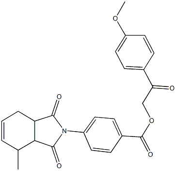 2-(4-methoxyphenyl)-2-oxoethyl 4-(4-methyl-1,3-dioxo-1,3,3a,4,7,7a-hexahydro-2H-isoindol-2-yl)benzoate 结构式