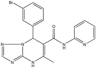 7-(3-bromophenyl)-5-methyl-N-(2-pyridinyl)-4,7-dihydro[1,2,4]triazolo[1,5-a]pyrimidine-6-carboxamide 结构式