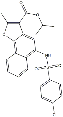 isopropyl 5-{[(4-chlorophenyl)sulfonyl]amino}-2-methylnaphtho[1,2-b]furan-3-carboxylate 结构式