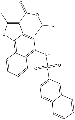 isopropyl 2-methyl-5-[(2-naphthylsulfonyl)amino]naphtho[1,2-b]furan-3-carboxylate 结构式