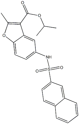 isopropyl 2-methyl-5-[(2-naphthylsulfonyl)amino]-1-benzofuran-3-carboxylate 结构式