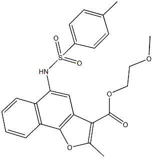 2-methoxyethyl 2-methyl-5-{[(4-methylphenyl)sulfonyl]amino}naphtho[1,2-b]furan-3-carboxylate 结构式