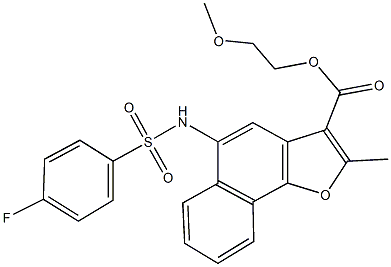2-methoxyethyl 5-{[(4-fluorophenyl)sulfonyl]amino}-2-methylnaphtho[1,2-b]furan-3-carboxylate 结构式