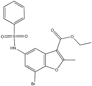 ethyl 7-bromo-2-methyl-5-[(phenylsulfonyl)amino]-1-benzofuran-3-carboxylate 结构式