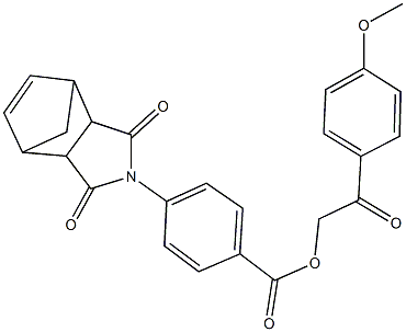 2-(4-methoxyphenyl)-2-oxoethyl 4-(3,5-dioxo-4-azatricyclo[5.2.1.0~2,6~]dec-8-en-4-yl)benzoate 结构式