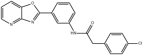 2-(4-chlorophenyl)-N-(3-[1,3]oxazolo[4,5-b]pyridin-2-ylphenyl)acetamide 结构式