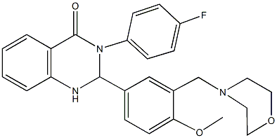 3-(4-fluorophenyl)-2-[4-methoxy-3-(4-morpholinylmethyl)phenyl]-2,3-dihydro-4(1H)-quinazolinone 结构式