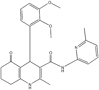 4-(2,3-dimethoxyphenyl)-2-methyl-N-(6-methyl-2-pyridinyl)-5-oxo-1,4,5,6,7,8-hexahydro-3-quinolinecarboxamide 结构式