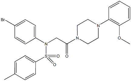 N-(4-bromophenyl)-N-{2-[4-(2-methoxyphenyl)-1-piperazinyl]-2-oxoethyl}-4-methylbenzenesulfonamide 结构式